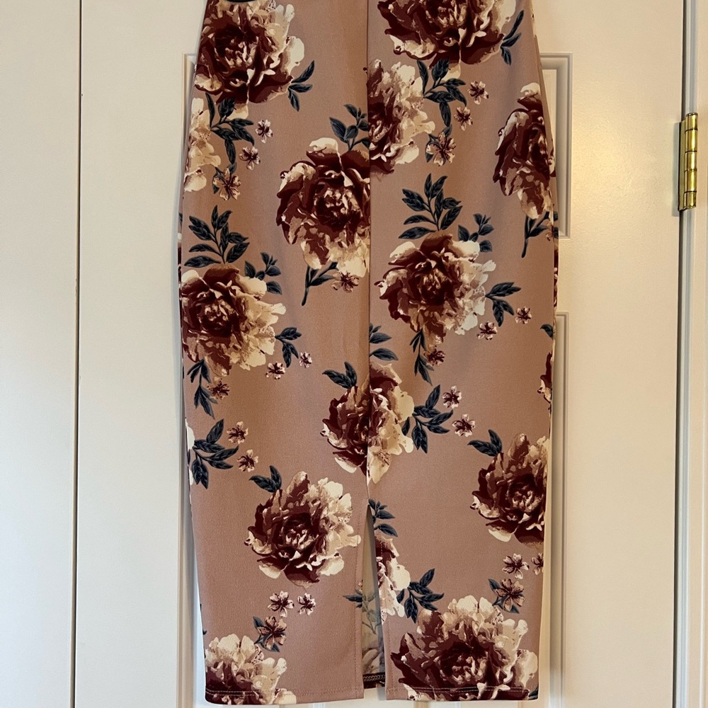 Floral Print Women's Pencil Skirt - Picture 5 of 7